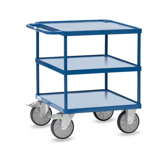 FETRA Chariot desserte avec trois plateaux en t&ocirc;le acier