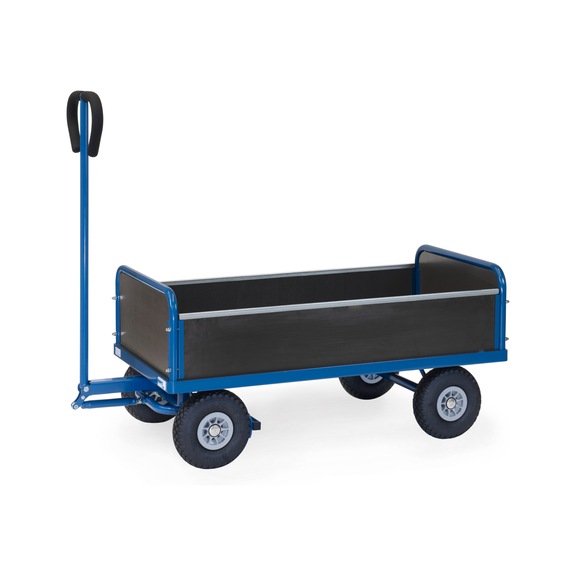 FETRA Hand cart with 2 end and longitudinal side panels, load capacity 450 kg, loading platform 1,000 x 550 mm - Hand cart with 2 end and side panels and solid rubber tyres