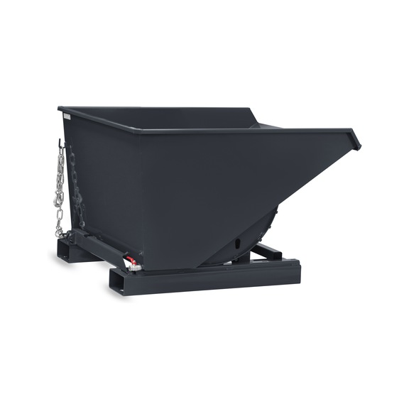 FETRA Swarf tipping container 600 litres, load capacity 1500 kg RAL 7016 - Containere basculante de şpanuri, basculare din scaunul operatorului stivuitorului - cu mecanism antiderapare
