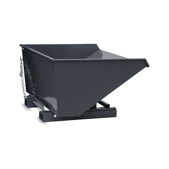 FETRA Tipping container 900 litres, load capacity 2000 kg LxWxH 1294x1660x843 mm RAL 7016 - Tipping containers, tip from forklift operator's seat - with roll-off mechanism