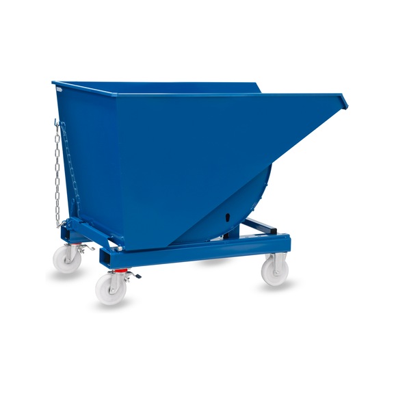 FETRA Tipping container 12000 litres, load capacity 2500 kg LxWxH 1818x1222x1372 mm RAL 5007 - Tipping containers, manual tipping - mobile container with Totalstop brakes