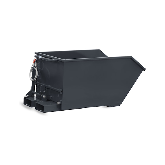 FETRA Tipping container 300 litres, load capacity 750 kg LxWxH 1755x1222x1127 mm RAL 7016 - Pojemniki przechylne, przechył z fotela operatora w&oacute;zka, z mechanizmem odtaczania