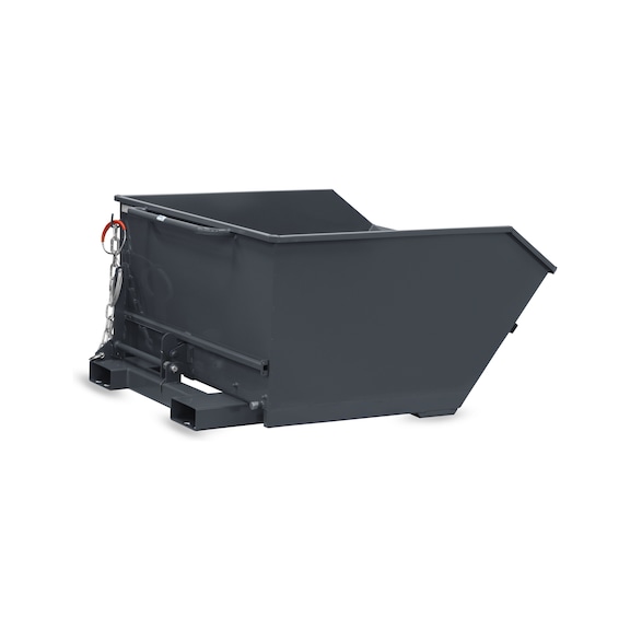 FETRA Tipping container 750 litres, load capacity 1000 kg LxWxH 1390x1300x686 mm RAL 7016 - Containere basculante, basculare din scaunul operatorului stivuitorului - cu mecanism antiderapare