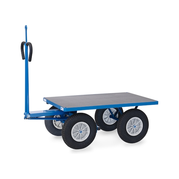 FETRA Hand cart 6404PZ, load capacity 750 kg, load area 1,200 x 800 mm - Carro de mano con plataforma, 2 ejes con argolla de remolque