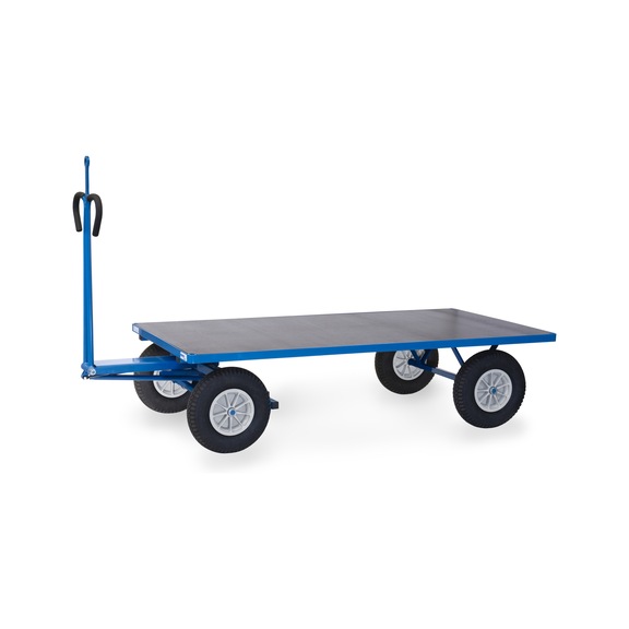 FETRA Hand cart 6406PZ, load capacity 750 kg, load area 2,000 x 1,000 mm - Cărucior-platformă manual, 2 axe, cu toartă de remorcare