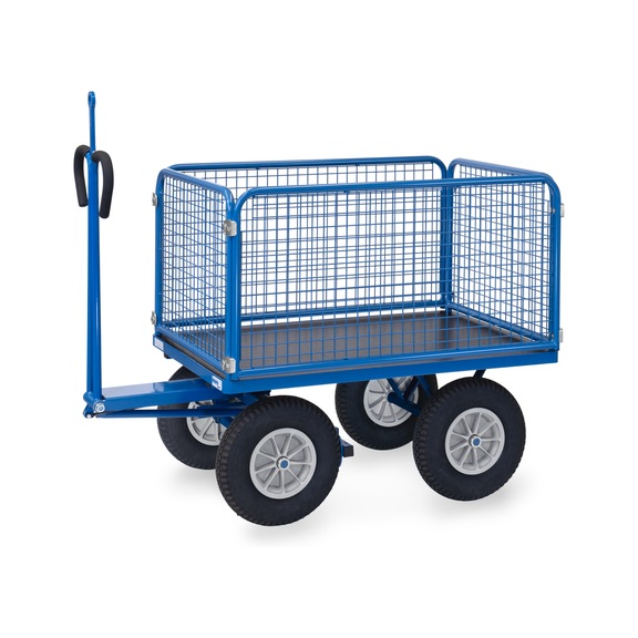 FETRA Hand cart 6434 PZ, load capacity 750 kg, load area 1,135x795 mm - Carro de mano con plataforma con paredes de malla de alambre
