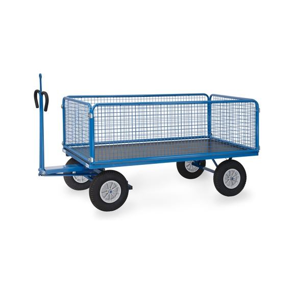 FETRA Hand cart 6436 PZ, load capacity 750 kg, load area 1,935x995 mm - Ručn&iacute; valn&iacute;kov&yacute; voz&iacute;k se stěnami s&nbsp;dr&aacute;těnou mř&iacute;žkou