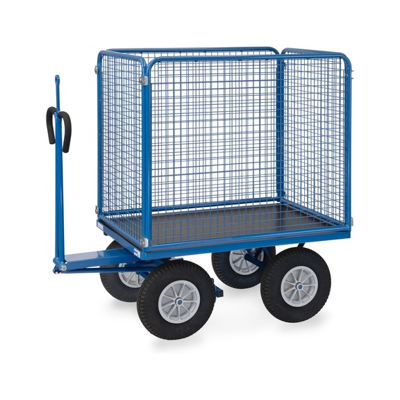 FETRA Hand cart 6444 PZ, load capacity 750 kg, load area 1,135x795 mm - Flat-bed hand truck with wire grid walls