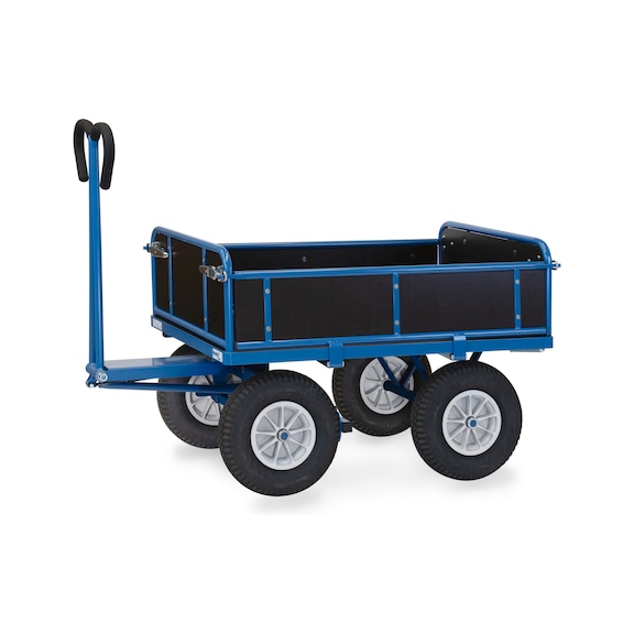 FETRA Hand cart 6454P, load area 1,140x740 mm, with side panels - Flat-bed hand truck, 2-axle