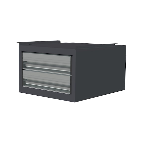 CLIP-O-FLEX Schubladenblock, 2 Laden, RAL 7024 - Schubladenblock