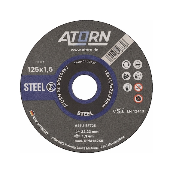 ATORN Steel cutting disc 125x1.5&nbsp;mm - Cutting disc