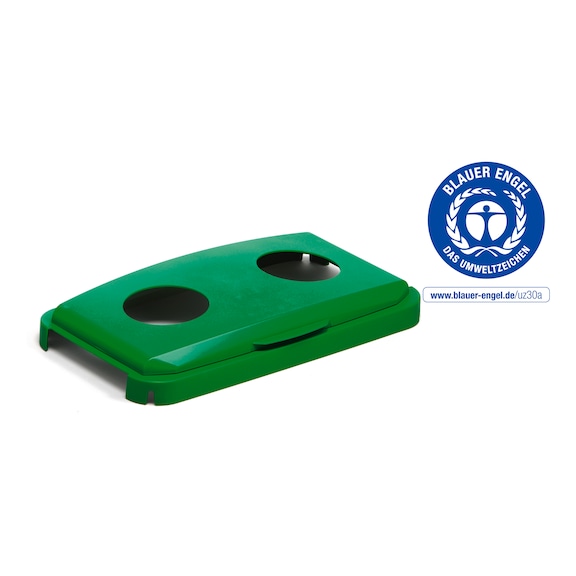 DURABLE Hinged lid for DURABIN (R) 60 l bin, green, with 2 openings - Hinged lid for DURABIN (R) 60 l waste bin