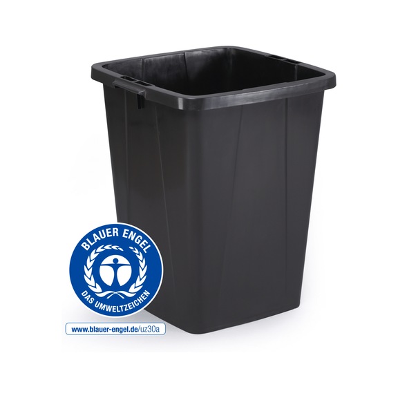 DURABLE DURABIN (R) ECO 90 l black bin without lid - DURABIN (R) ECO 90 lter waste bin