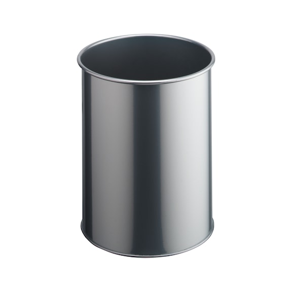 DURABLE Metal wastepaper bin, 15 l, metallic silver - Metal wastepaper bin