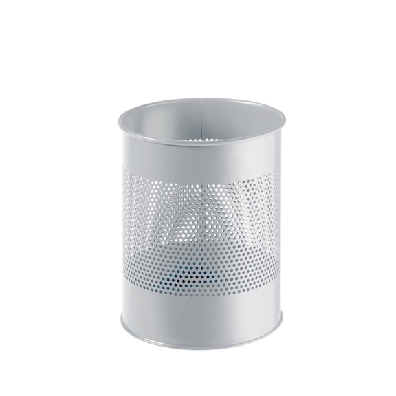 DURABLE Perforated metal wastepaper bin, 15 l, grey - Metal wastepaper bin