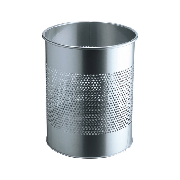 DURABLE Perforated metal wastepaper bin, 15 l, silver - Metal wastepaper bin