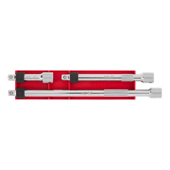 MILWAUKEE Steckschl&uuml;ssel Verl&auml;ngerrungs-Set 3/8 Zoll verriegelbar, 3-teilig 4932480644 - Vergr&ouml;&szlig;erungsst&uuml;ck (Steckschl&uuml;ssel)