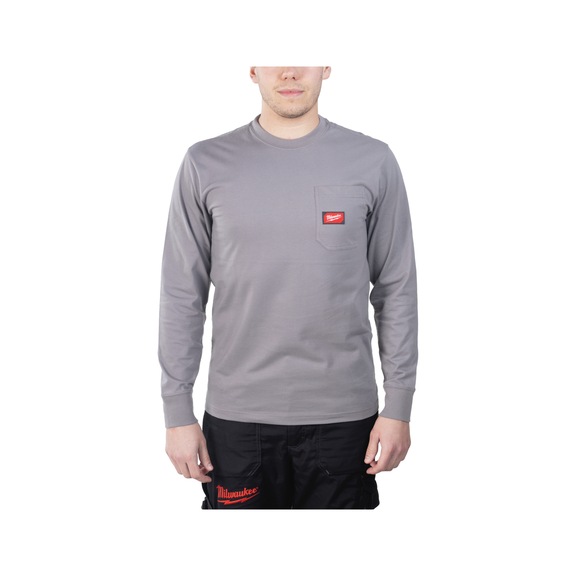 MILWAUKEE Langarmshirt f&uuml;r den Arbeitseinsatz grau 4932493038 - Freizeit T-Shirt
