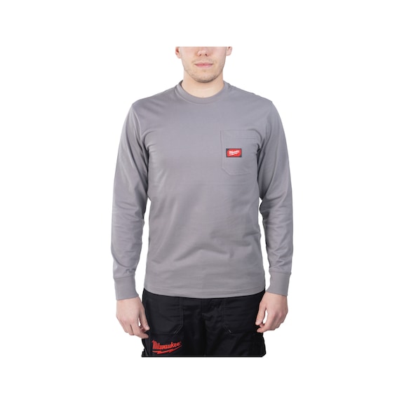 MILWAUKEE Langarmshirt f&uuml;r den Arbeitseinsatz grau 4932493039 - Freizeit T-Shirt