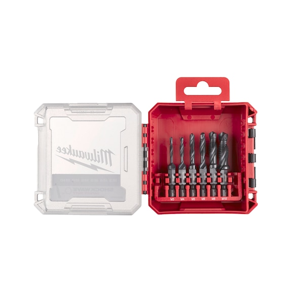 MILWAUKEE Combination tap, 1/4 inch hex, HSS-G set (6-piece) 4932498267 - Taps, thread cutters, die cutters