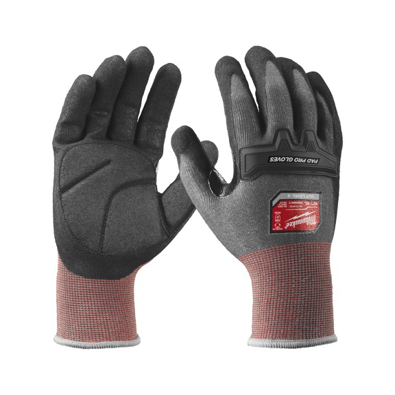 MILWAUKEE Schnittschutzhandschuhe Pad Pro Klasse 4/D Gr&ouml;&szlig;e 8 (M) 4932498502 - F&uuml;nffingerhandschuhe