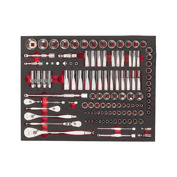 MILWAUKEE Steckschl&uuml;ssel 1/4 Zoll 3/8 Zoll & 1/2 Zoll Ratschen Set in Einlage 4932498518 - Betriebsausstattung, Werkstatteinrichtung (Zubeh&ouml;r, nicht spezifiziert)