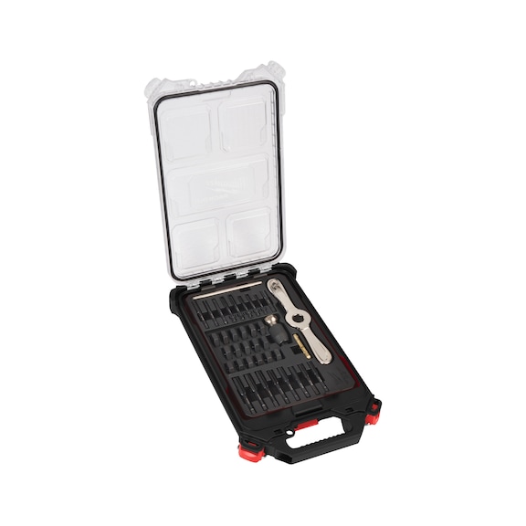 MILWAUKEE Gewindeschneidsatz metrisch in Organiser 2-in-1 Handgriff, 38-teilig 4932498721 - Trennschleifer Stein (elektrisch)