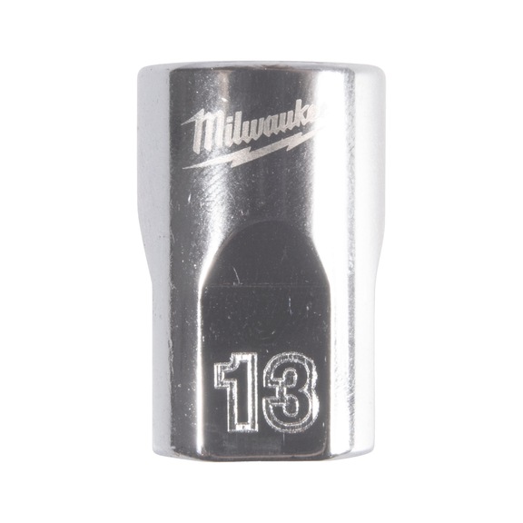MILWAUKEE Steckschl&uuml;ssel 3/8 Zoll 12-kant, metrisch Standard - 13 mm 4932498805 - Steckschl&uuml;sseleinsatz (Metallkasten)