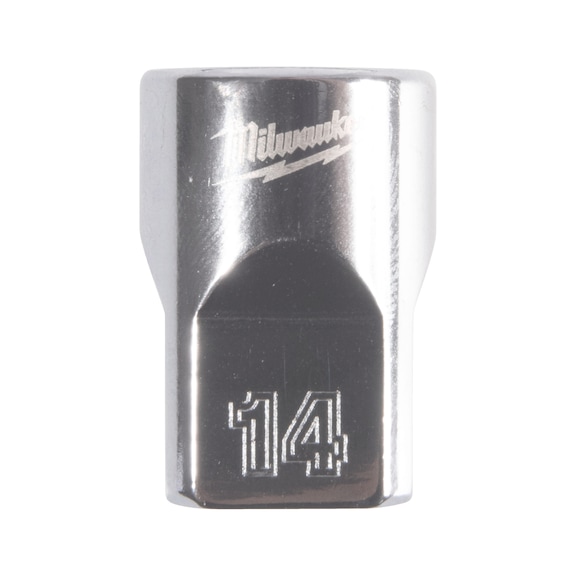 MILWAUKEE Steckschl&uuml;ssel 3/8 Zoll 12-kant, metrisch Standard - 14 mm 4932498806 - Steckschl&uuml;sseleinsatz (Metallkasten)