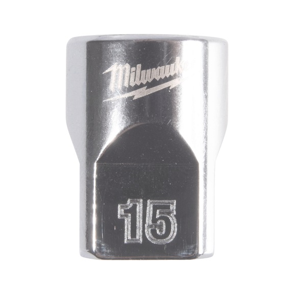 MILWAUKEE Steckschl&uuml;ssel 3/8 Zoll 12-kant, metrisch Standard - 15 mm 4932498807 - Steckschl&uuml;sseleinsatz (Metallkasten)