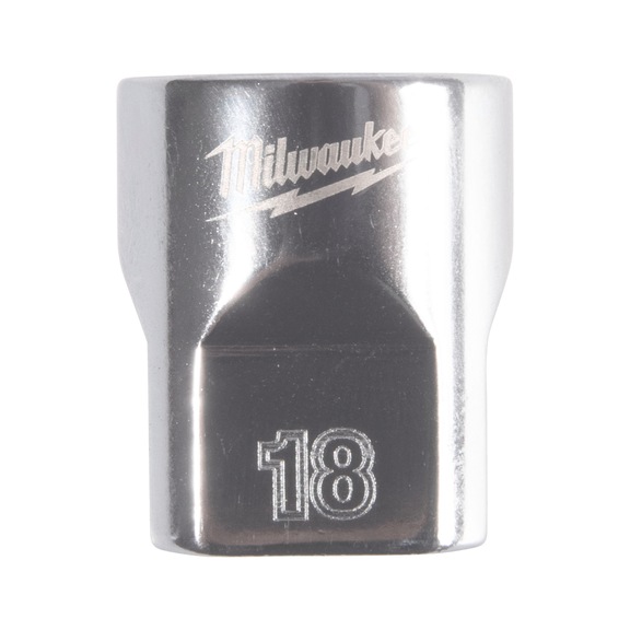 MILWAUKEE Steckschl&uuml;ssel 3/8 Zoll 12-kant, metrisch Standard - 18 mm 4932498810 - Steckschl&uuml;sseleinsatz (Metallkasten)