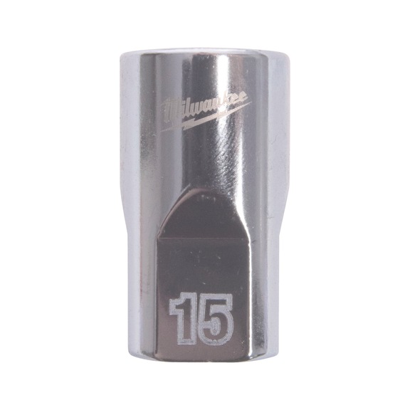 MILWAUKEE Steckschl&uuml;ssel 1/2 Zoll 12-kant, metrisch, Standard - 15 mm 4932498825 - Steckschl&uuml;sseleinsatz (Metallkasten)