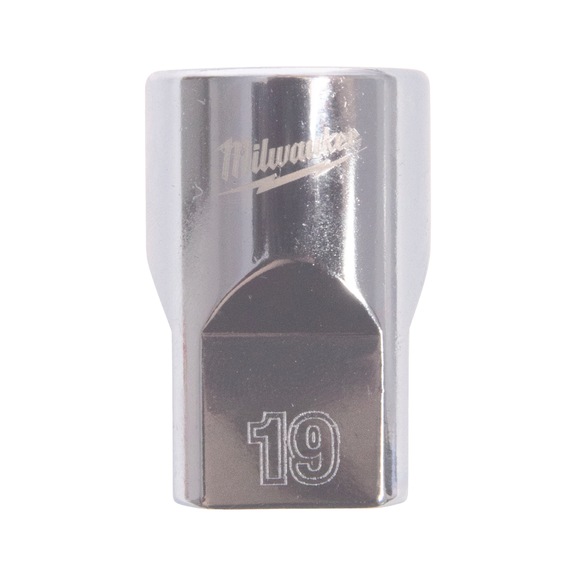 MILWAUKEE Steckschl&uuml;ssel 1/2 Zoll 12-kant, metrisch, Standard - 19 mm 4932498829 - Steckschl&uuml;sseleinsatz (Metallkasten)