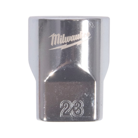 MILWAUKEE Steckschl&uuml;ssel 1/2 Zoll 12-kant, metrisch, Standard - 23 mm 4932498833 - Steckschl&uuml;sseleinsatz (Metallkasten)