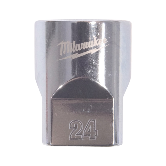 MILWAUKEE Steckschl&uuml;ssel 1/2 Zoll 12-kant, metrisch, Standard - 24 mm 4932498834 - Steckschl&uuml;sseleinsatz (Metallkasten)