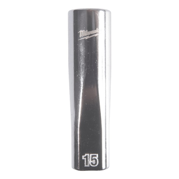MILWAUKEE Steckschl&uuml;ssel 1/2 Zoll 12-kant, metrisch, lang - 15 mm 4932498836 - Steckschl&uuml;sseleinsatz (Metallkasten)