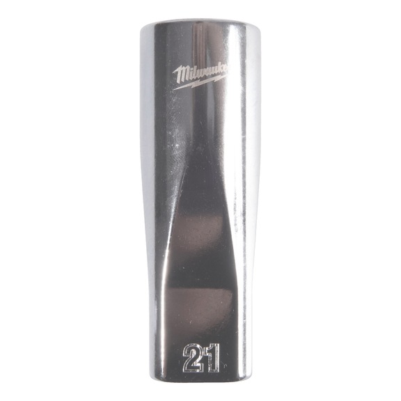 MILWAUKEE Steckschl&uuml;ssel 1/2 Zoll 12-kant, metrisch, lang - 21 mm 4932498842 - Steckschl&uuml;sseleinsatz (Metallkasten)