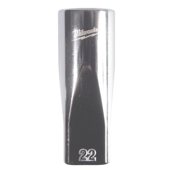 MILWAUKEE Steckschl&uuml;ssel 1/2 Zoll 12-kant, metrisch, lang - 22 mm 4932498843 - Steckschl&uuml;sseleinsatz (Metallkasten)