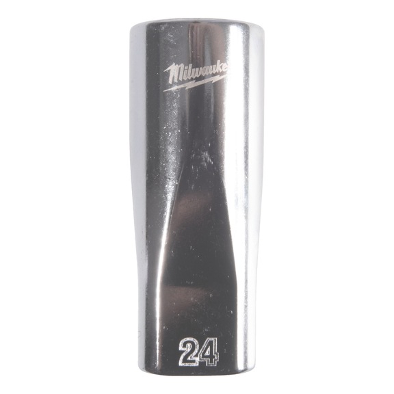 MILWAUKEE Steckschl&uuml;ssel 1/2 Zoll 12-kant, metrisch, lang - 24 mm 4932498845 - Steckschl&uuml;sseleinsatz (Metallkasten)