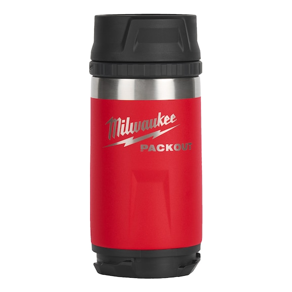 MILWAUKEE Isolierbecher PACKOUT(TM) 355 ml mit Trinkdeckel, rot 4932498977 - Kanne (Metall, Packmittel, nicht spezifiziert)