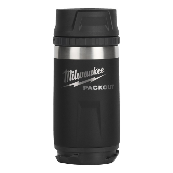MILWAUKEE Isolierbecher PACKOUT(TM) 355 ml mit Trinkdeckel, schwarz 4932498978 - Kanne (Metall, Packmittel, nicht spezifiziert)