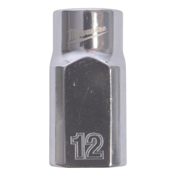 MILWAUKEE Steckschl&uuml;ssel 1/2 Zoll 12-kant, metrisch, Standard - 12 mm 4932499115 - Steckschl&uuml;sseleinsatz (Metallkasten)