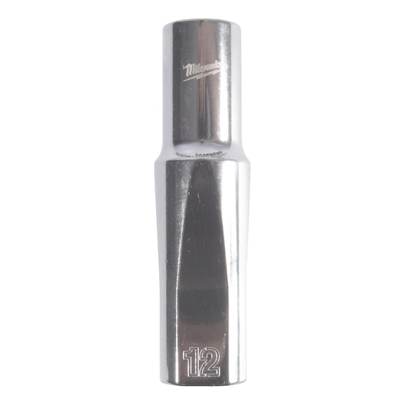 MILWAUKEE Steckschl&uuml;ssel 1/2 Zoll 12-kant, metrisch, lang - 12 mm 4932499117 - Steckschl&uuml;sseleinsatz (Metallkasten)