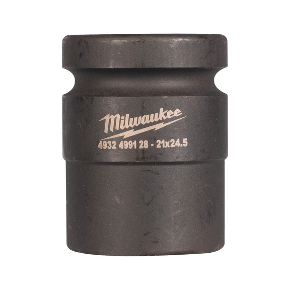 MILWAUKEE Schlagnuss SHOCKWAVE(TM) 1 Zoll vierkant 21 x 24,5 mm kurz 4932499128 - Trennschleifer Stein (elektrisch)