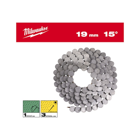 MILWAUKEE Rundkopfn&auml;gel 15 Grad 3,05 /19 mm Ringschaft feuerverzinkt VE 2.880 4932499319 - Magazinierter Nagel