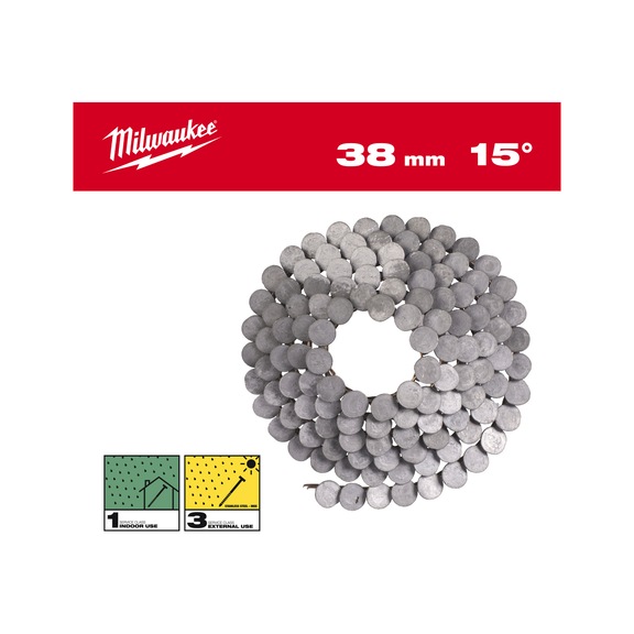 MILWAUKEE Rundkopfn&auml;gel 15 Grad 3,05 /38 mm Ringschaft feuerverzinkt VE 1.440 4932499323 - Magazinierter Nagel