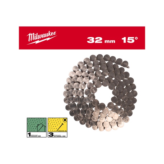 MILWAUKEE Edelstahl Rundkopfn&auml;gel 15 Grad 3,05 /32 mm Ringschaft VE 2.160 4932499328 - Magazinierter Nagel