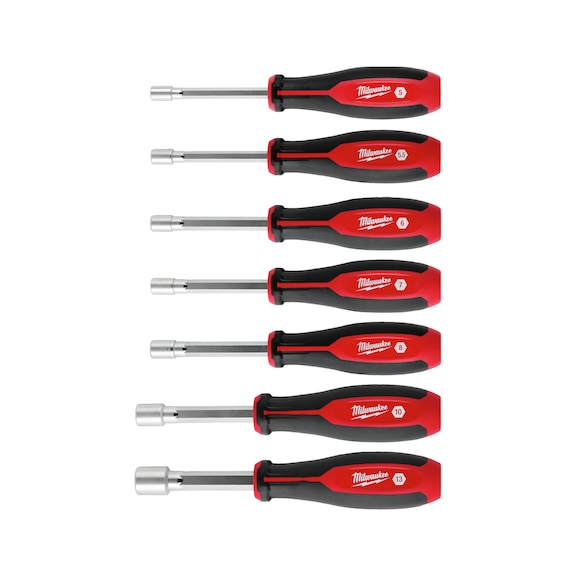 MILWAUKEE Steckschl&uuml;ssel mit Durchgangsloch Set, 7-teilig 4932500080 - Steckschl&uuml;sselset
