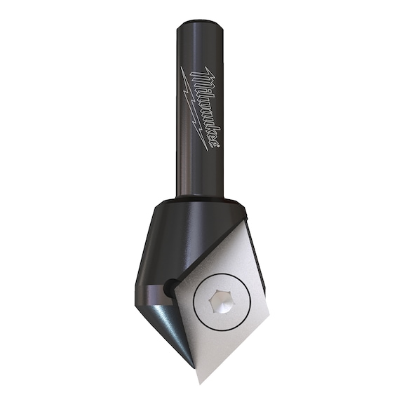 MILWAUKEE V-groove cutter with 8 mm shank and carbide indexable inserts, 23/60 mm – 1 piece 4932500958 - Angled form cutters (non-detachable cutting edges)
