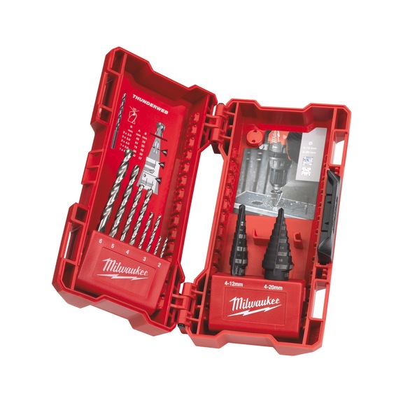 MILWAUKEE THUNDERWEB step and metal drill bit set (10-piece) 4932501119 - Drill bit set (cutting tool with defined cutting edges)